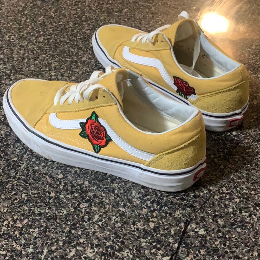 Custom yellow rose vans!